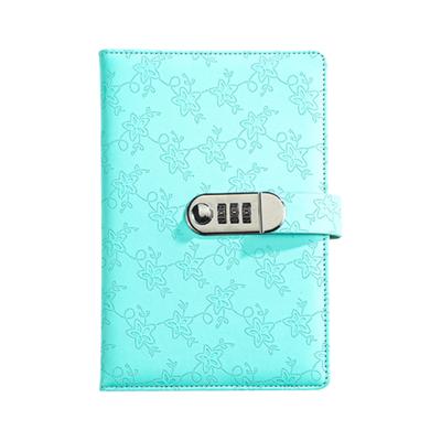 A5 Retro Password Book with Lock Thickened 200 Pages Embossed Student Notepad Protecting Secrets Waterproof Diary Notebook