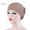 Women Small Solid Color Soft Knotted Night Sleep Beanie Bonnet Chemo Hat Cover