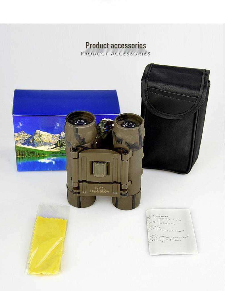12x25 Camouflage HD High Magnification Low Light Night Vision Binoculars