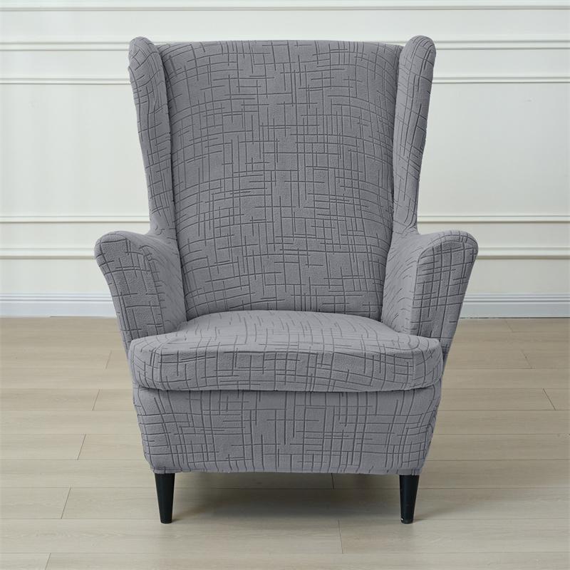 1 Set Jacquard Wing Chair Cover Spandex Wingback Chair Covers Sofa Covers Armchair Slipcover with Seat Cushion Cover Home Decor
