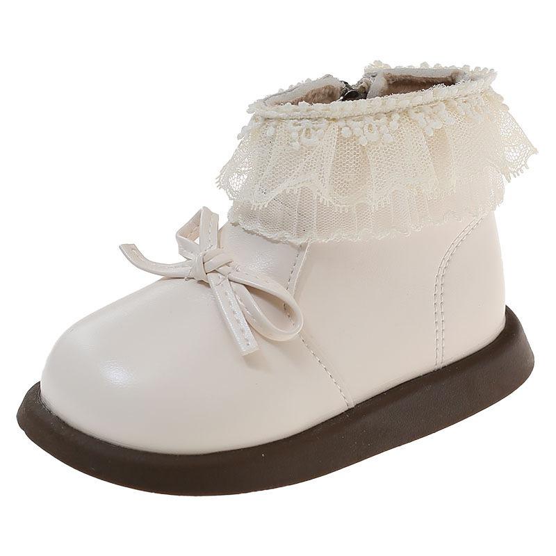Anti-slip Shoes with Fleece Lining, Girls' Boots with Soft Soles, Baby Shoes, Toddler Shoes