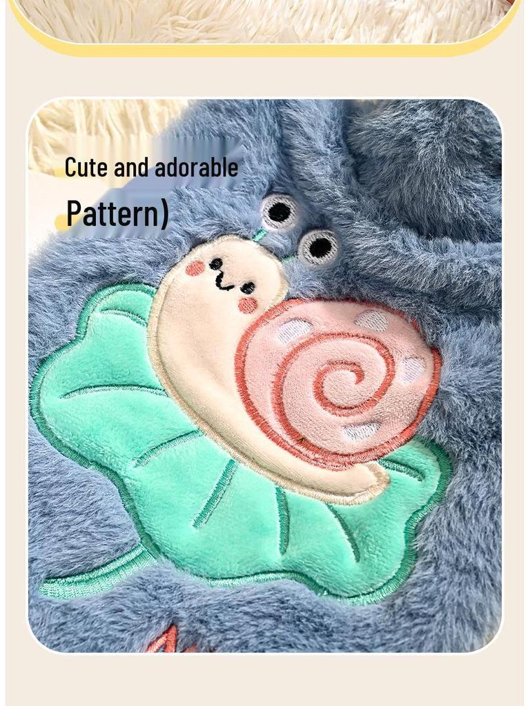 Cartoon Flannel-Covered Thick Plastic Hot Water Bottle - Winter Bed & Hand Warmer for Girls