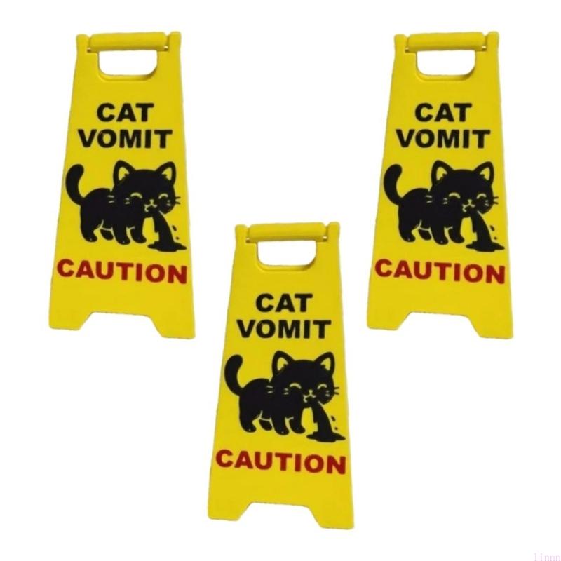 Cats Vomit Caution Signs Funny Novelty Cats Vomit Signs Cats Vomits Warning Signs Desk Decorations for Home Office Decors