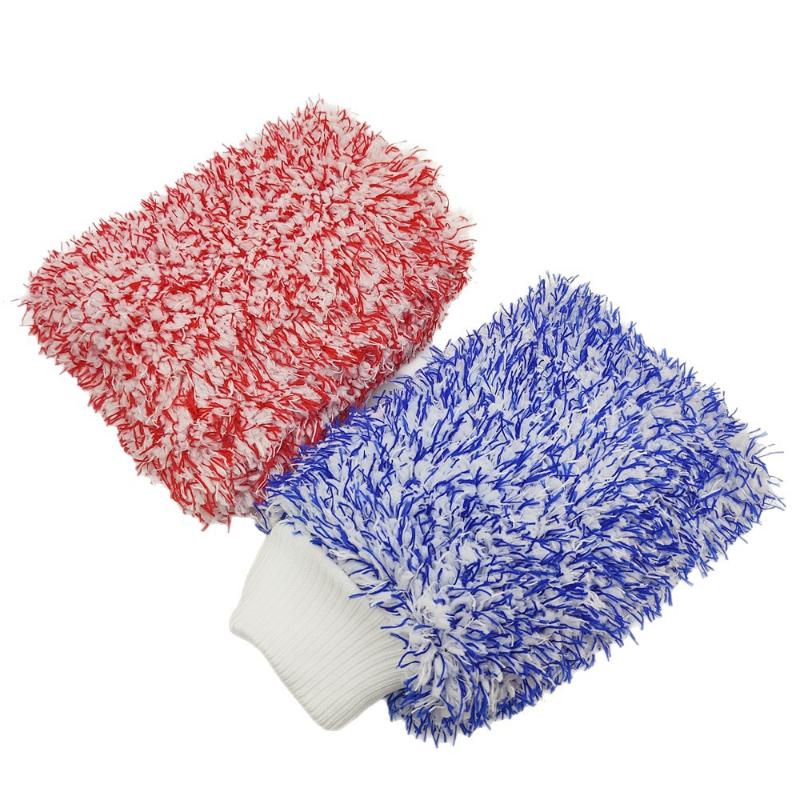 1Pcs Microfiber Thick Car Cleaning Mitts Plush Car Wash Mitt Auto Wash Accessories Car Cleaning Tools Dusting Gloves