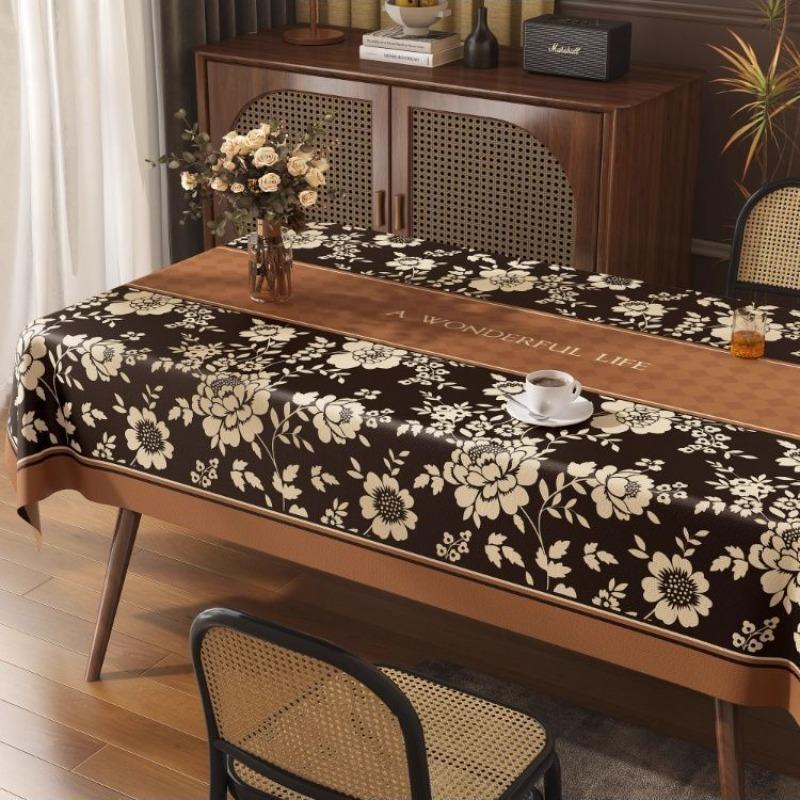 New Chinese Style Tablecloth Dust-proof and Wear-resistant Rectangular Dining Table Cloth Simple and Beautiful Decoration