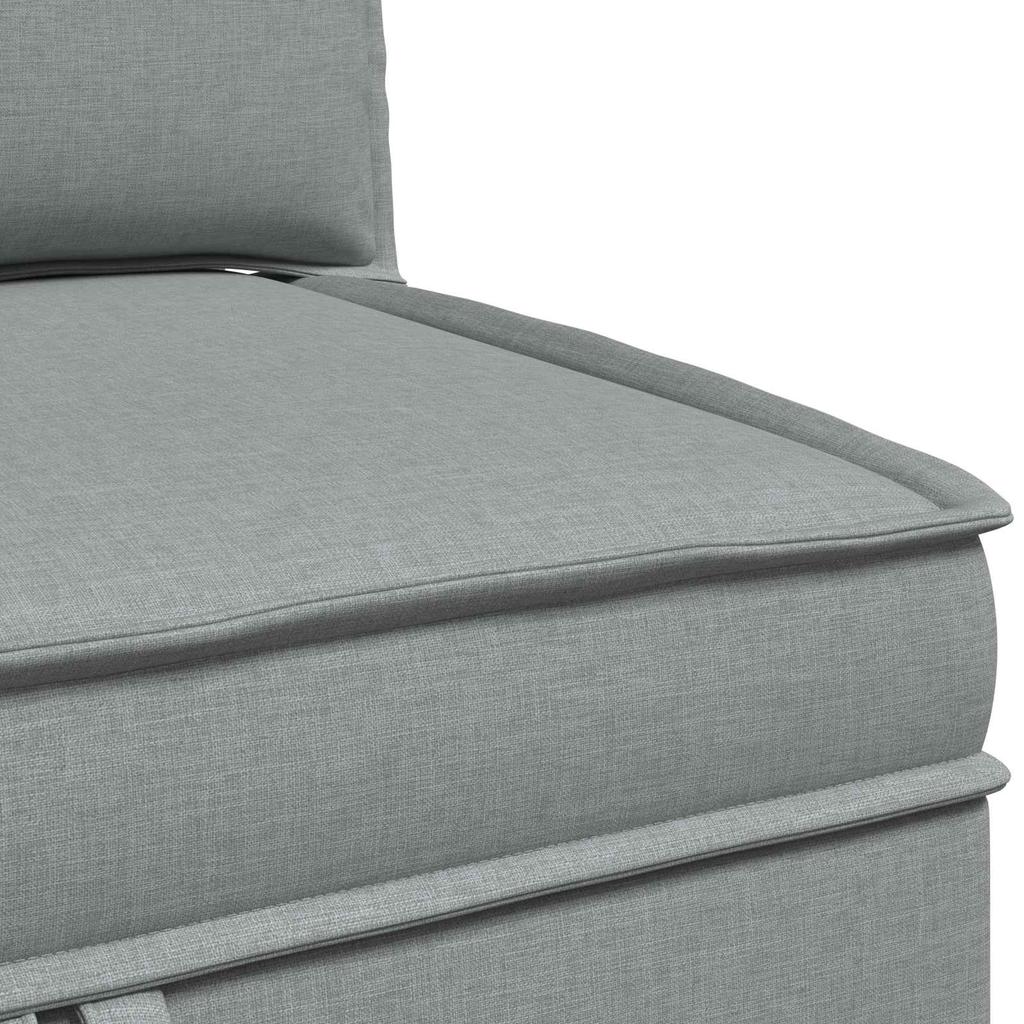 Modular Sofa Set with Storage Space 3 pcs Light Grey Fabric