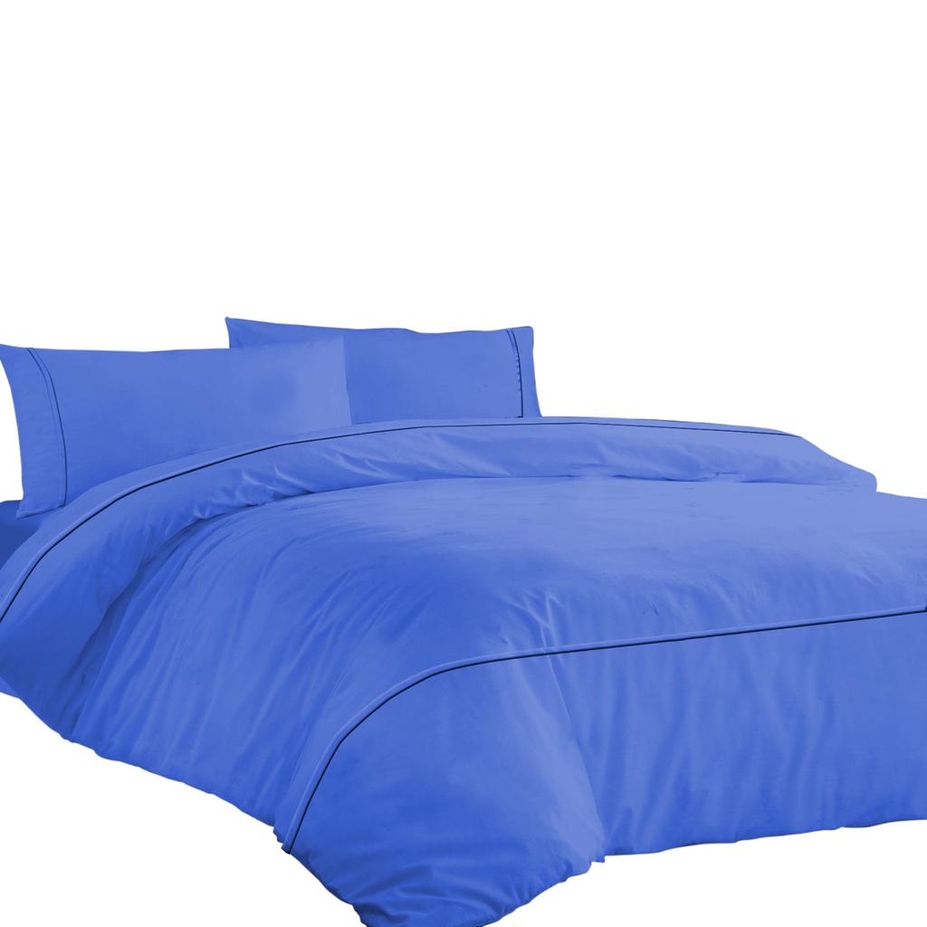 Aukščiausios kokybės 600TC egiptietiško medvilnės antklodės užvalkalų komplektas su stilingais horizontaliais kantais (3 vnt. rinkinys: 1 antklodės užvalkalas ir 2 pagalvių užvalkalai) - Kelių dydžių ir spalvų