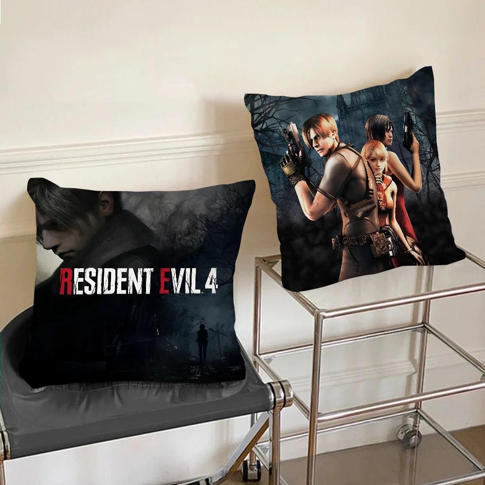 Resident Evil 4 Game Pillow Case Fashion Square Pillowcase Bedroom Sofa Room Ins Decoration Leisure Cushion Cover 40x40