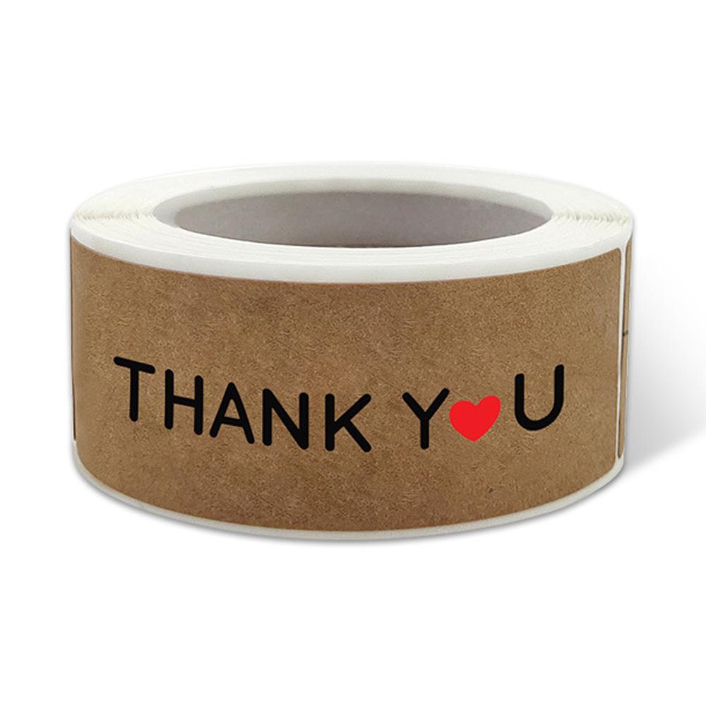 120 Pcs/Pack Thank You For Your Order Stickers 3x1 Inch Rectangle Labels For Small Business Handmade Decor Kraft Paper Stickers