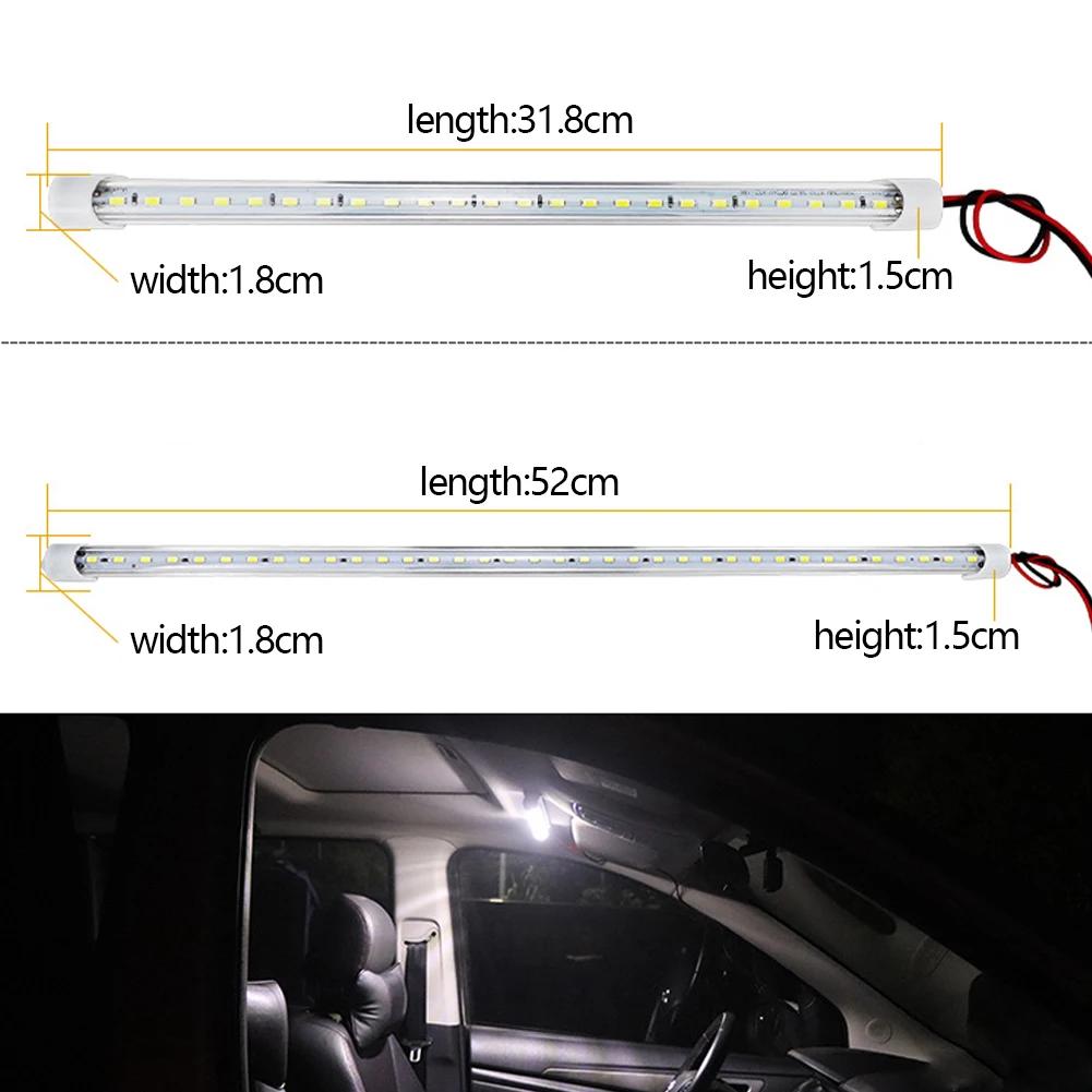 12-80V 24/36 LED Car Interior Light Lamp Strip Bar on/Off Switch for Van Lorry Truck Camper Caravan Camping RV Caravan