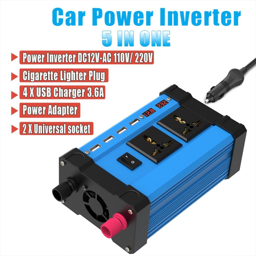 2 USB 3.6A Digital Display DC 12V to AC 220V 110V Car Inverter 4000W Inverter Voltage Transformer Converter LED for Car Home