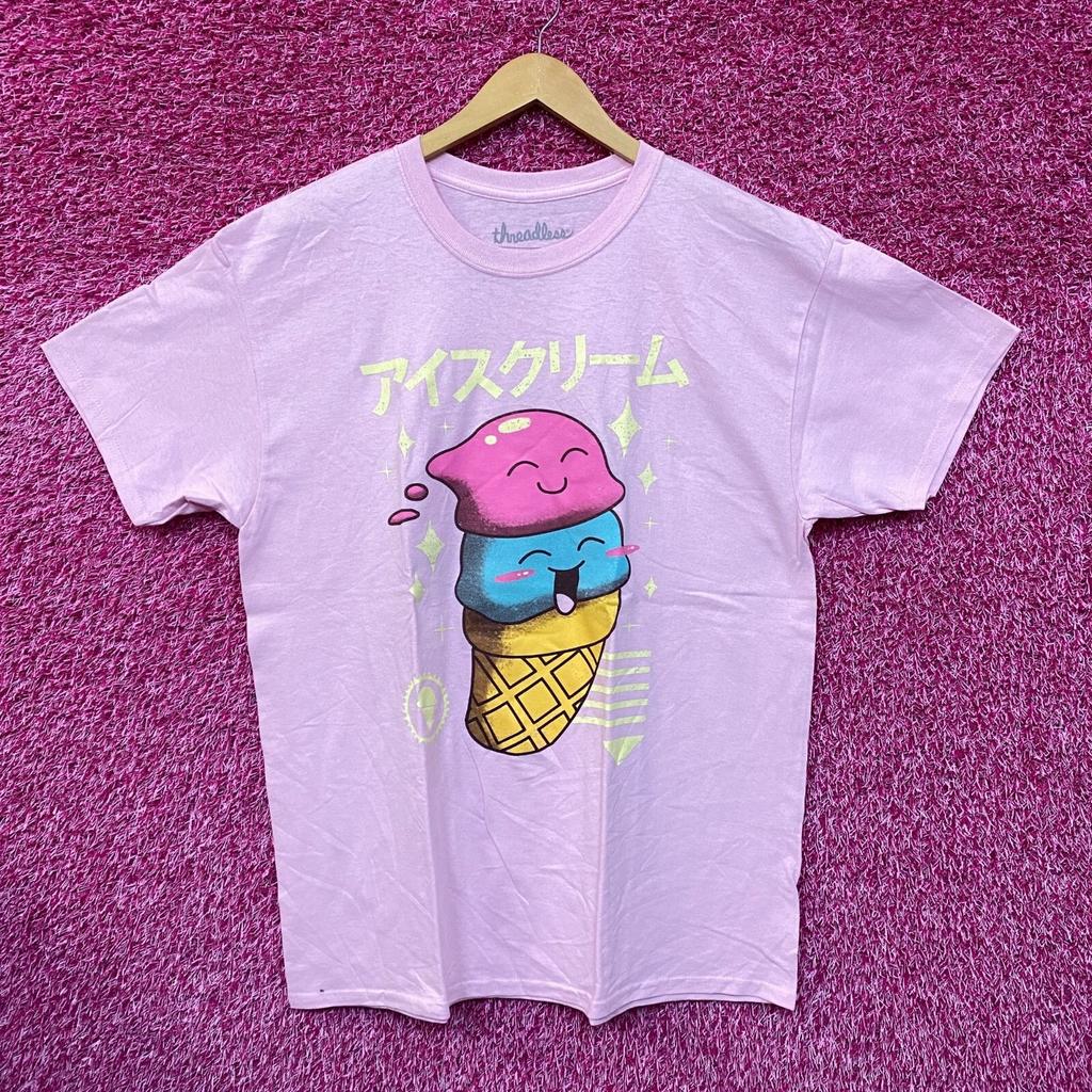 Kawaii Double Scoop Ice Cream Threadless Promo Pop Art Tee L