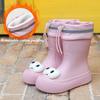 Winter Rain Shoes Women's Fashion Models Outside Men's Non-slip Waterproof Padded Rain Boots Mid-calf Children's Rain Shoes