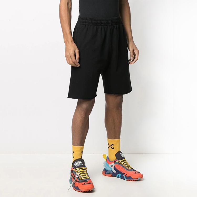 Off-White Marker Sweatshorts Black/Fuchsia Men Bottoms OMCI006R21FLE0021032