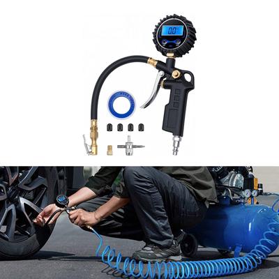 Digitaler Reifenprüfer mit Inflator 250 PSI Luftanschluss und Kompressor-Zubehör mit Gummischlauch Schnellkupplung