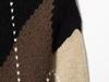 European Plaid Color Block Round Neck Sweater - Lazy Style