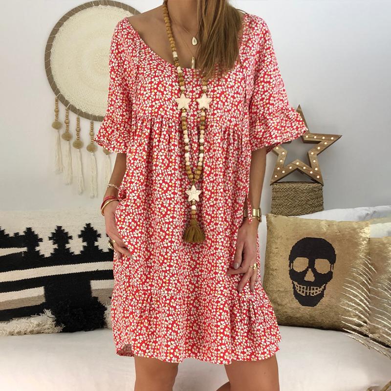 Buy Flare Sleeve Summer Dress Women 
