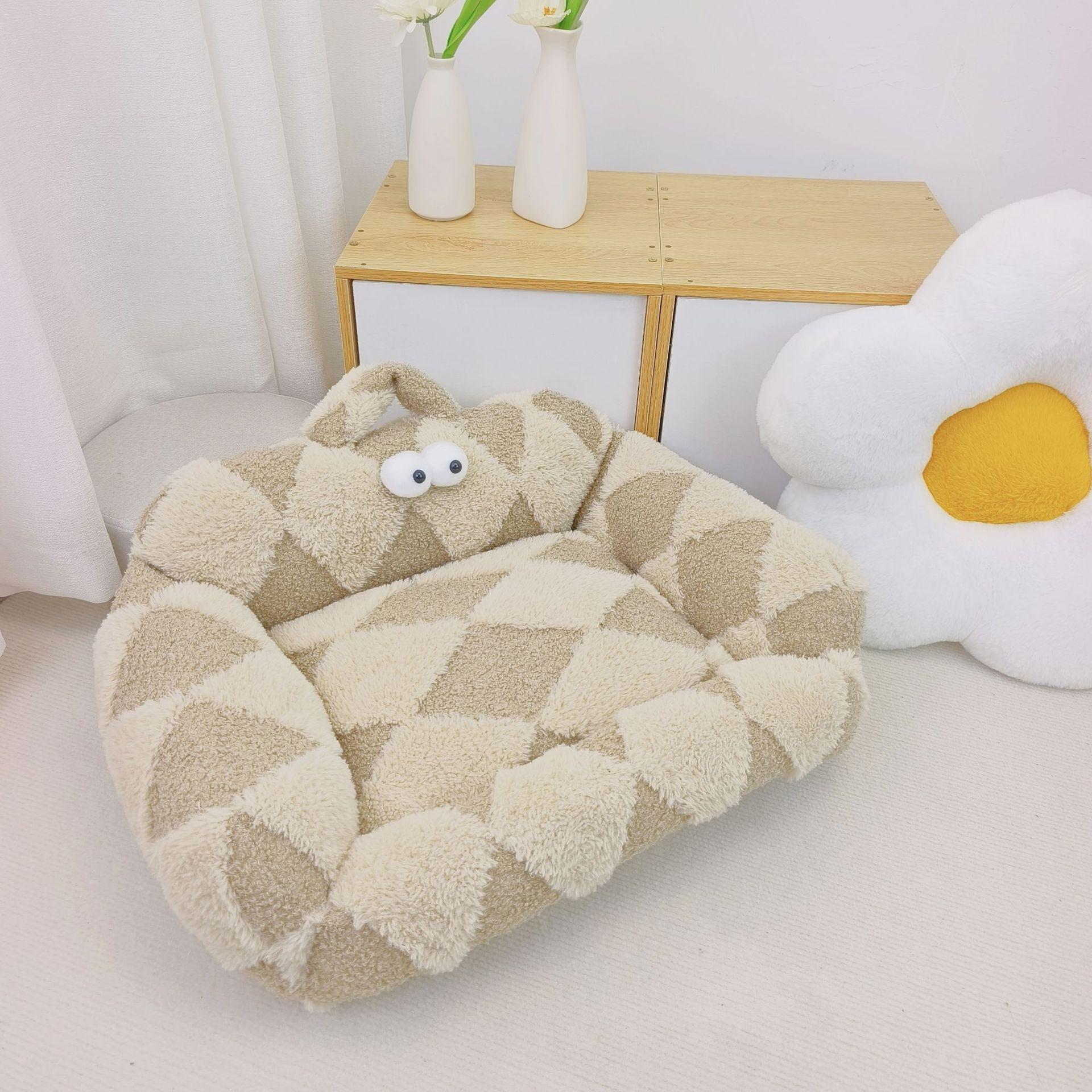 

Осенне-зимний теплый утолщенный наполнитель для домашних животных, наполнитель для собак, наполнитель для кошек, наполнитель для дивана с полосками в виде ромба, наполнитель для маленьких и средних собак и кошек с большой глазницей 50*60cm