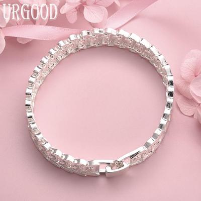 925 Sterling Zilver Brede Polsband Armband Mode Sieraden