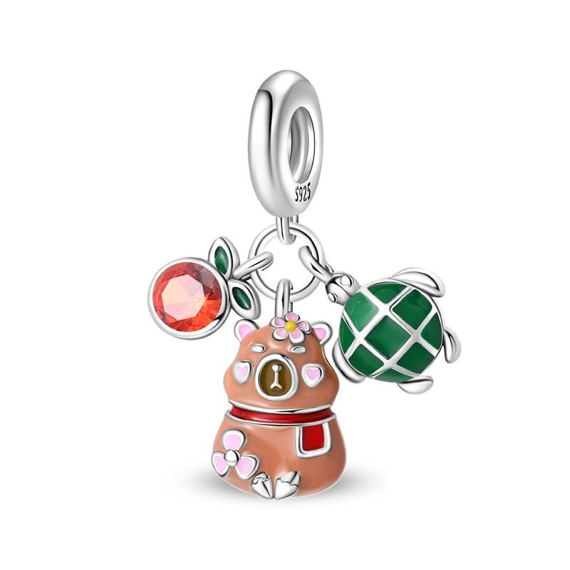 925 Silver Animals Series Charms Dog Cat Bear Pets Beads Fit Bracelet Necklace DIY Woman Pendants Fine Jewelry