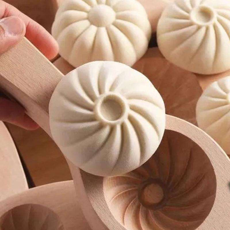 Premium Wood Bun Maker Pastry Shaping Tool For Artisanal Breads And Savory Pie Safe Comfortable Kitchen Essential