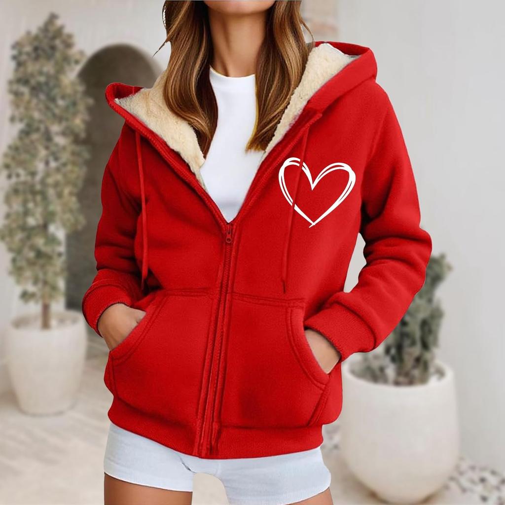 Women's Fashion Casual Sweatshirt Loose Zipper Cardigan Long Sleeve Hooded Jacket