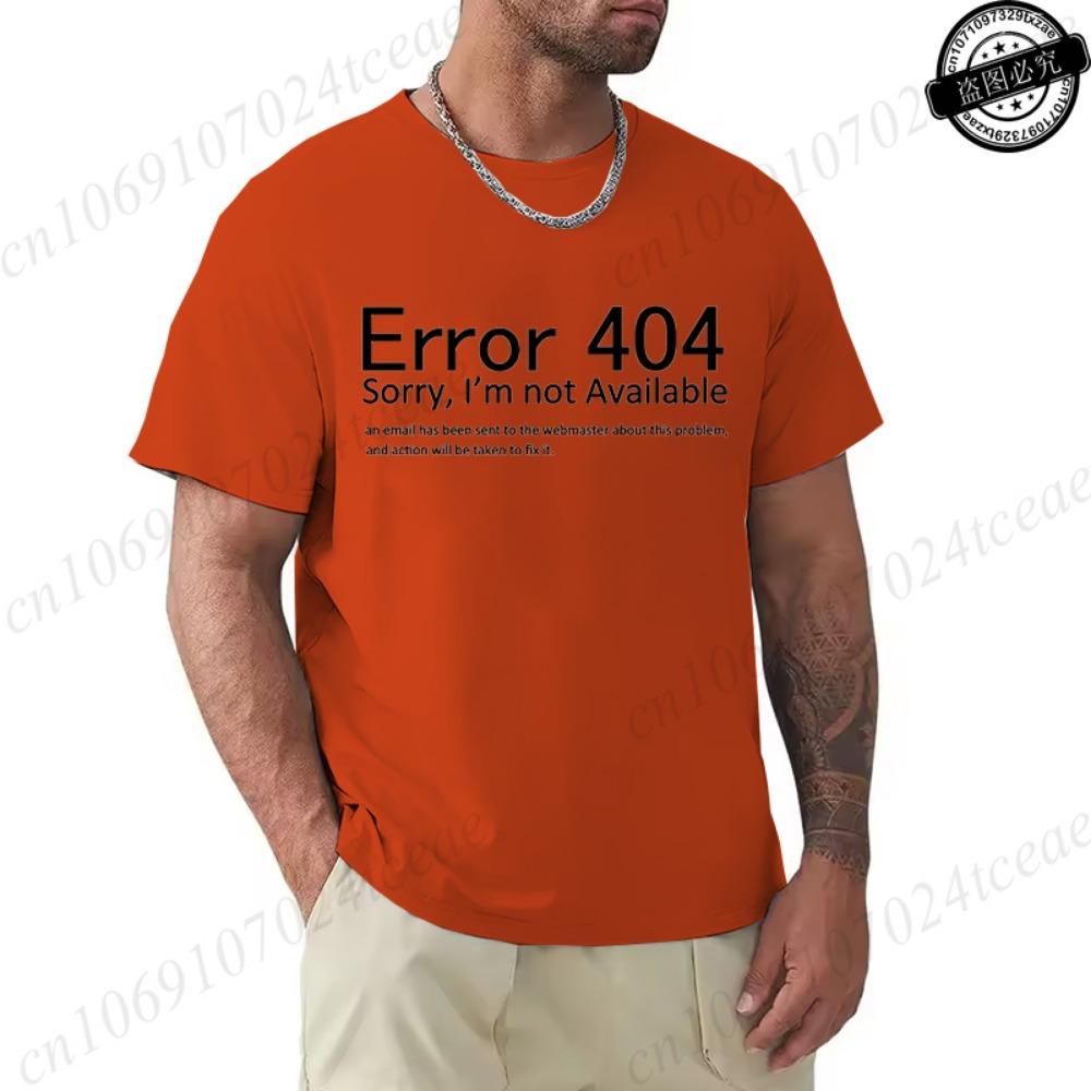 T Shirt for Men 404 Error Coding Geek Programmer Tee Tops Round Neck Short-Sleeve Fashion Tshirt Clothing Casual Basic T-shirts