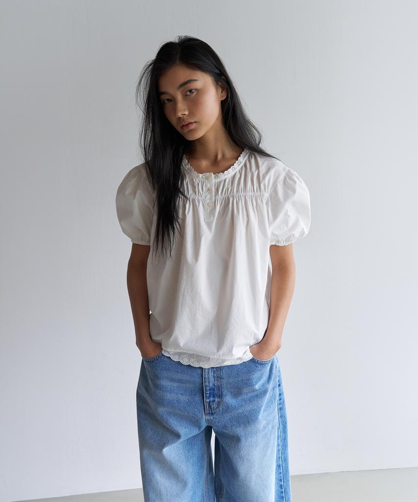 Odeukaelol Sunday Puff Blouse_White