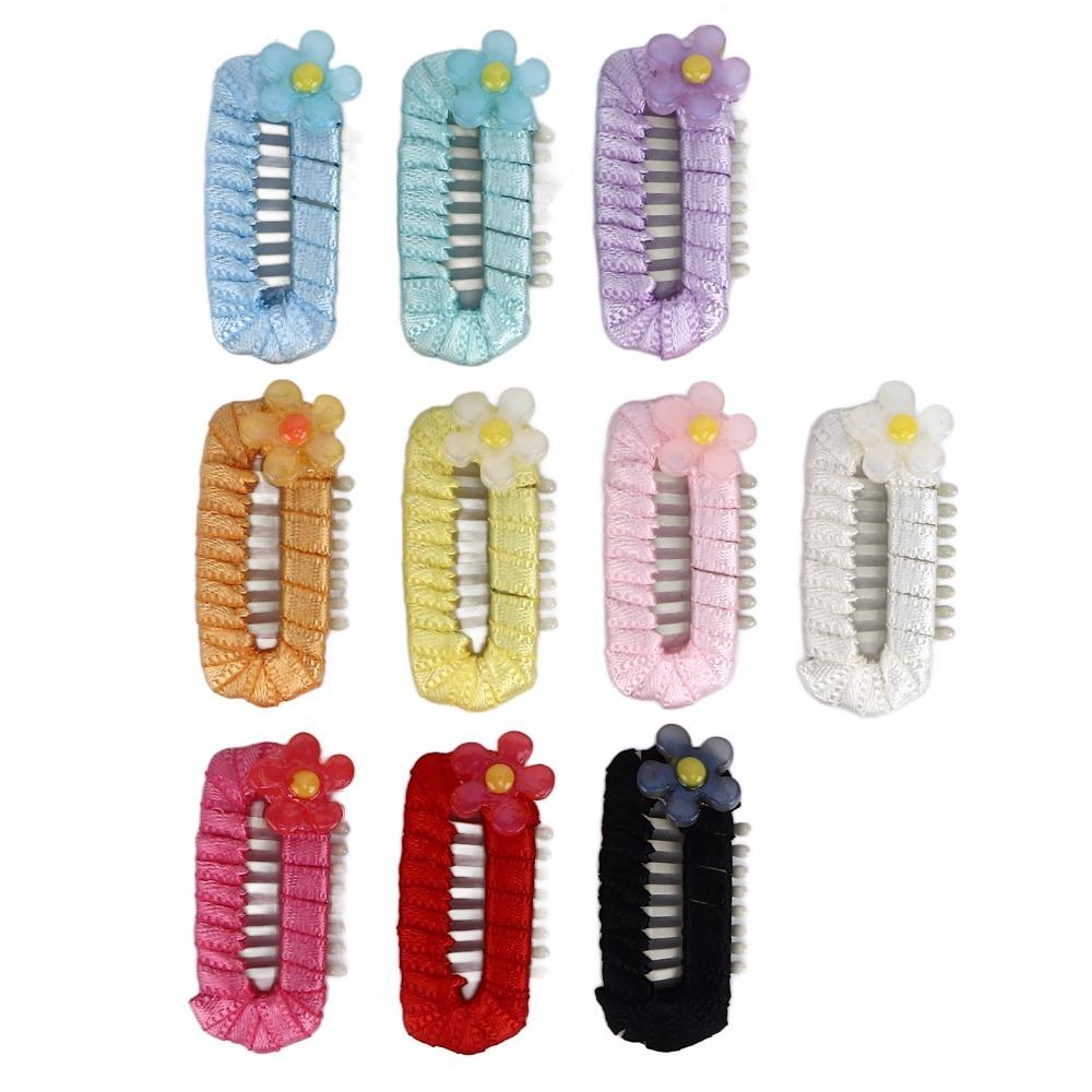 10Pcs Organza Bow Dog Hair Clip Mixed Colors Dog Bow Clip Pet Head Flower Dog Grooming