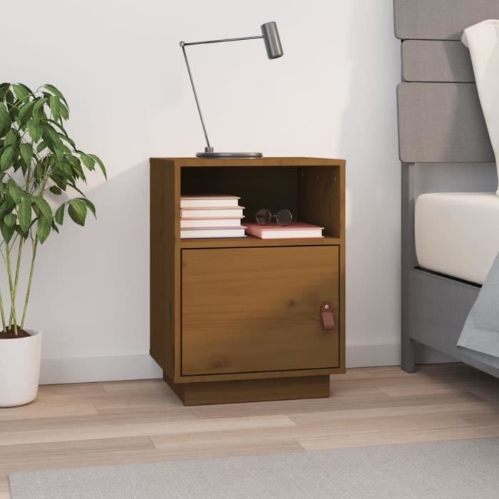 VidaXL Bedside Table Honey Brown 40x34x55 Cm Solid Pine Wood 818321
