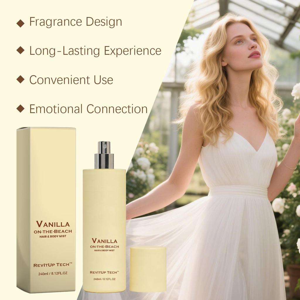 Vanilla Beach Scented Spray, Fresh & Elegant, Long Lasting Fragrance, Portable