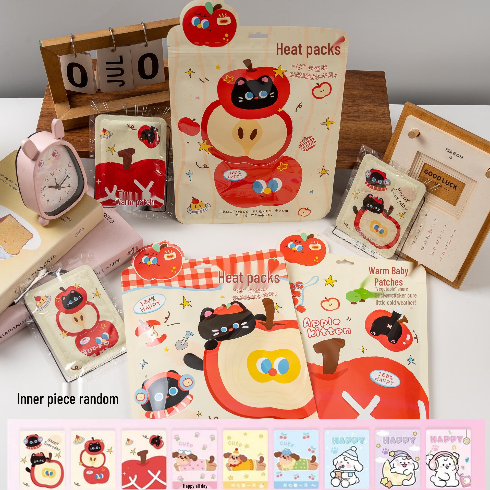 Large Self-Heating Warm Patch for Girls - Cute Cartoon Design for Belly Warmth and Cold Protection