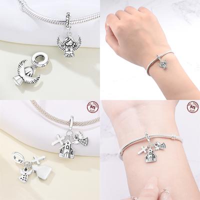 Charms Plataoriginales Religious Series Beads For Charms Copper Bracelet Beads Jewellery Making Women'S Gift