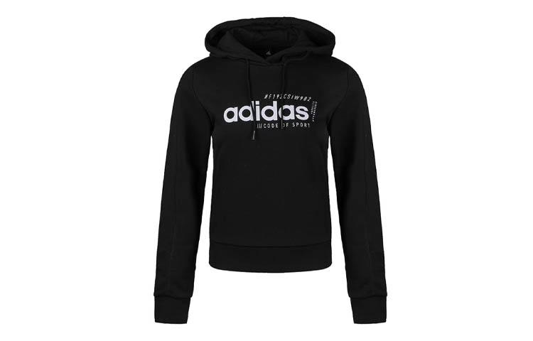 Adidas Sweatshirts Women s Black Hooded Moderate Regular EI4632 L