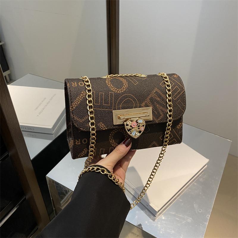 Stylish Women s Crossbody Bag Trendy Chic Small Square Pu Shoulder Handbag коричневый