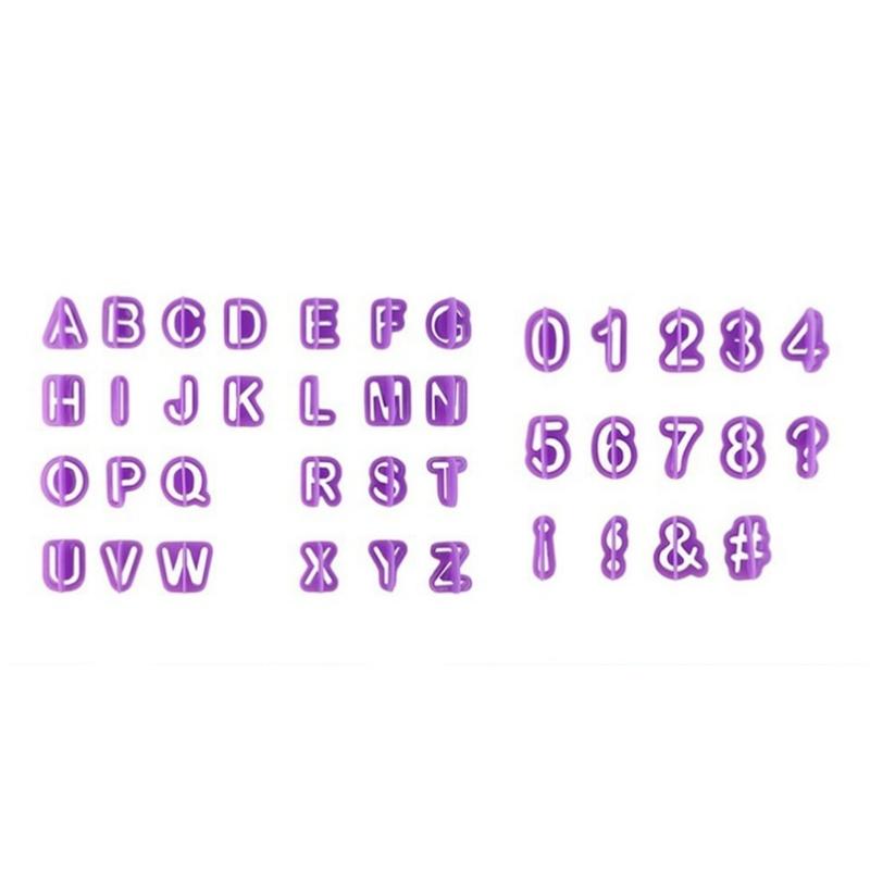 40 Pcs Alphabet Cookie Cutters, Fondant Letter Number Cookie Cutters, Alphabet Cake Stamp Tool Set for Cake Decorating