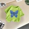 T-shirt décontracté à manches courtes pour enfants - T-shirt d'été ample pour filles avec nœud