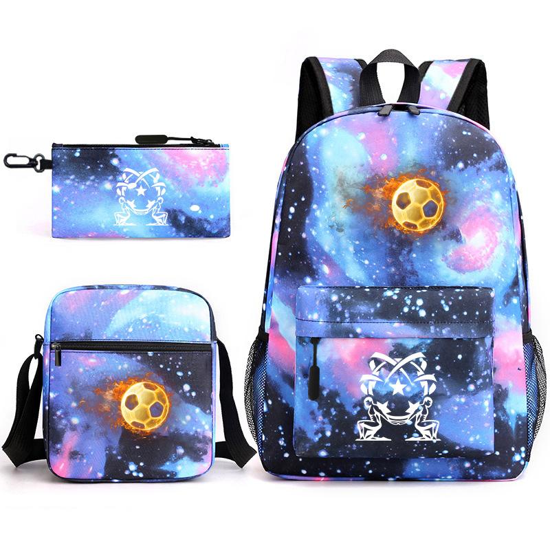 Sports Football Team Print Youth Primary and Secondary School Students C Luo Schoolbag Men and Women Leisure Travel Backpack CR7