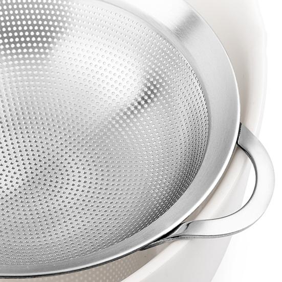 Strainer Household Portable Stainless Steel Superfine Oil Flour Colander with Hook for Home Hotel Kitchen