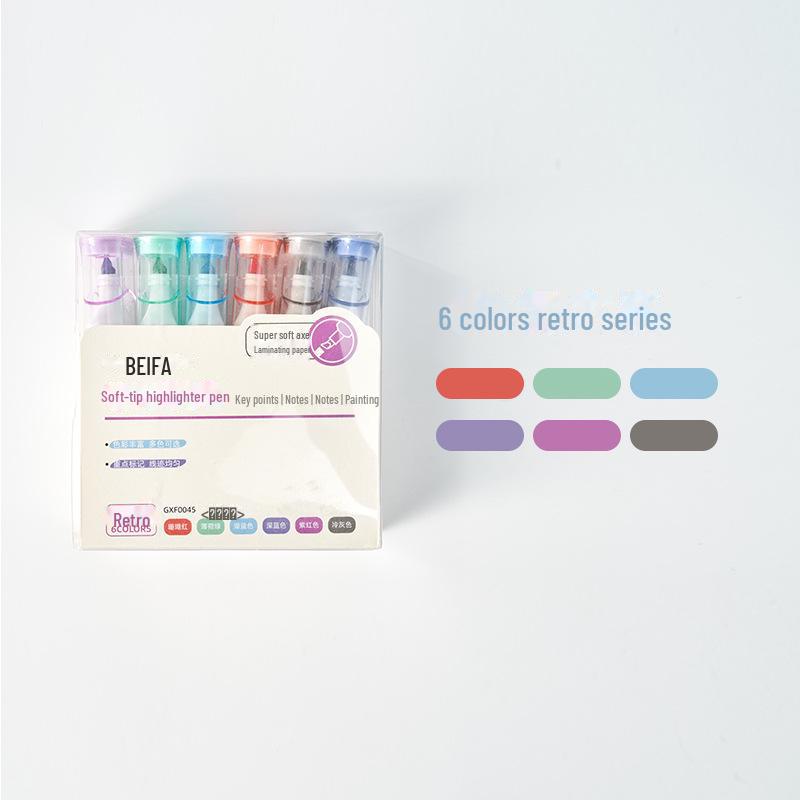 

Флуоресцентный маркер Beifa с мягкой головкой - Morandi Colors, горячая распродажа Chisel Tip