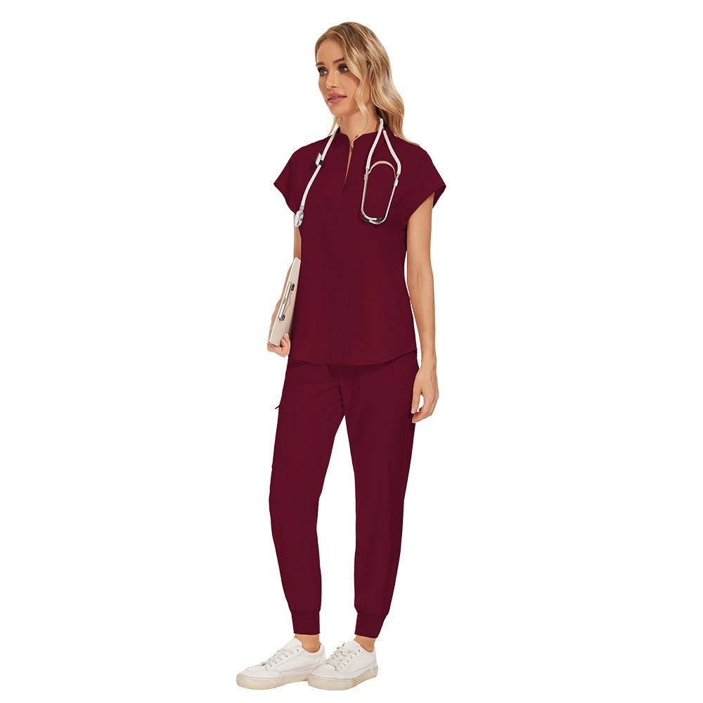 Medical Clothing for Women Nurse Uniforms Scrubs Set Hospital Work Wear Wholesale Medical Blue Overalls Unisex Solid Uniform