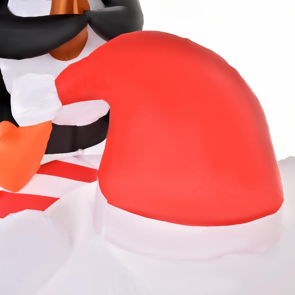 Inflatable Christmas Polar Bear with LED Lights, 206cm Waterproof Inflatable Christmas Decoration with 2 Penguins