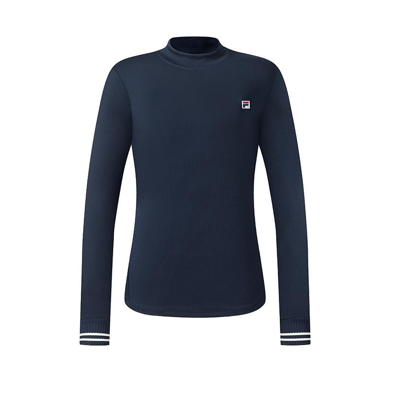 Fila Tennis Simple Classic Casual Comfortable Versatile Slim Fit Long Sleeve T-Shirt Women Tops Blue A11W543218FBU