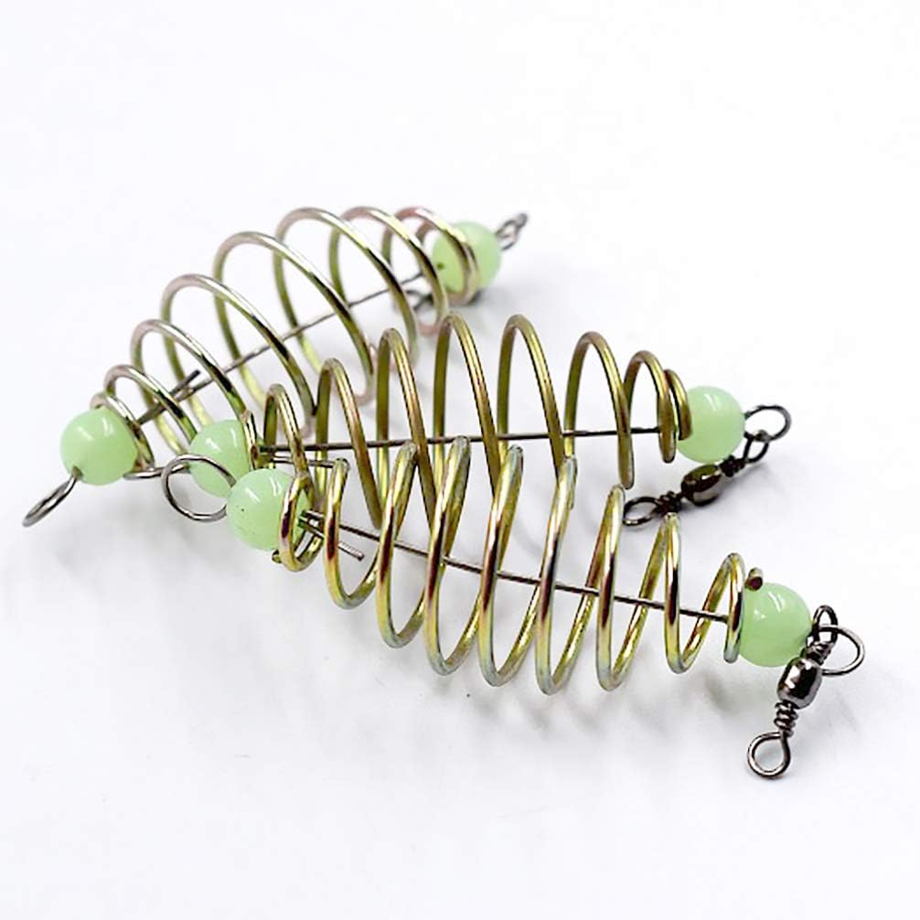 12PCS Luminous Carp Fishing Feeder, Bait Thrower, Fishing Feeder Bait Cage, Lures Cage Basket Minnow Baits