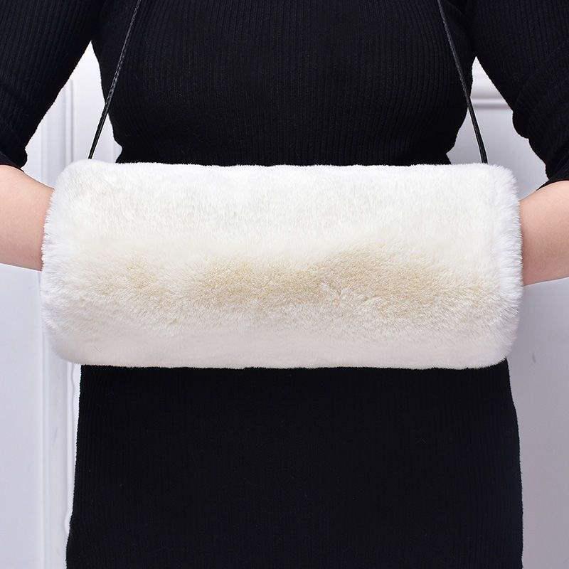 Cozy Faux Fur Muff Sleeve Hand Warmer - Winter Plush Tube Glove
