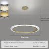 Lamp Gold Chandelier, Modern Chandelier For Dining Room Living Room ,Luxury Acrylic Ring Chandelier Light Fixture Adjustable Han