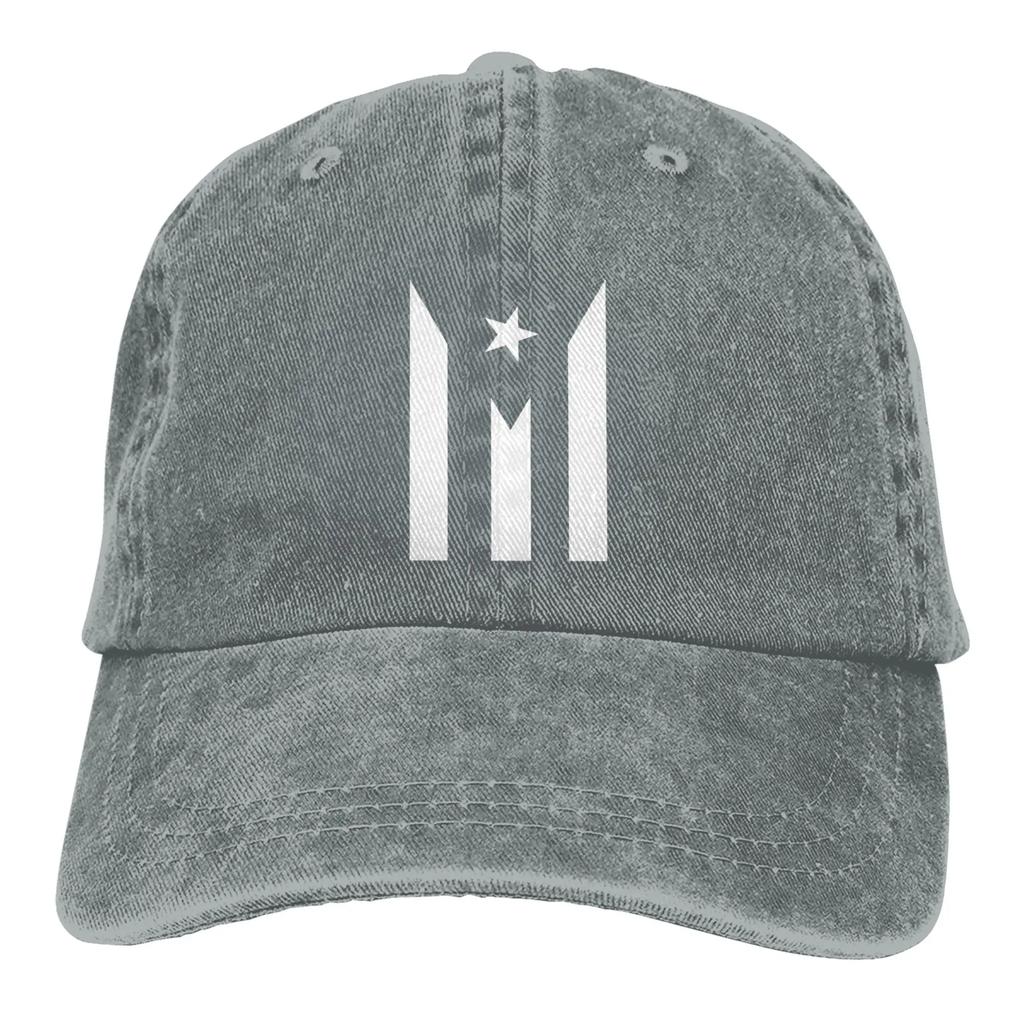 Men Women Puerto Rico Resiste Boricua Flag Se Levanta Denim Fabric Baseball Hat Adjustable Trucker Cap Black Snapback Hat
