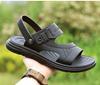 Fashion Summer Leather Sandals for Men Outwear Soft Sole Dual-use Slipper Shoes Male Solid Color Fashion Casual Sandals Man