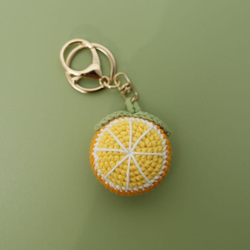 Cute Fruit Series Crochet Keychain Handmaking Knitted Strawberry Keyrings Cute Cherry Keyrings For Bag Pendant Custom Accessory