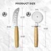 2-Piece Professional Pizza Cutter Set, Stainless Steel Pizza Knife, Ideal for Pizza, Pastry, Bread, Soft & Hard Cheese Cutting